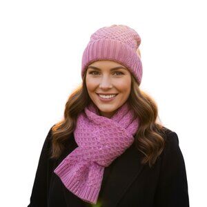 Lands' End Cable Knit Scarf Set